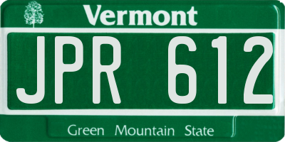 VT license plate JPR612