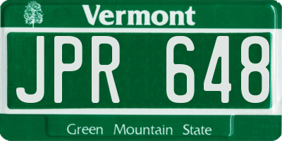 VT license plate JPR648