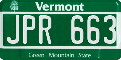 VT license plate JPR663