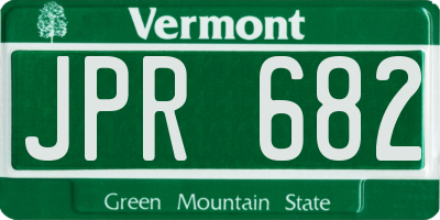 VT license plate JPR682