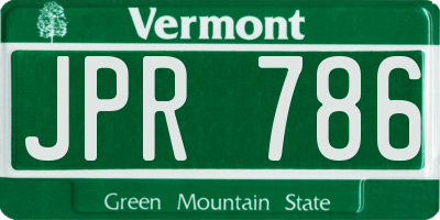 VT license plate JPR786
