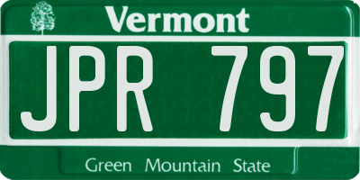 VT license plate JPR797