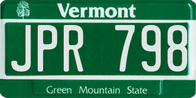 VT license plate JPR798