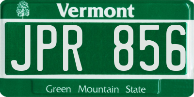 VT license plate JPR856