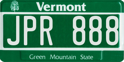 VT license plate JPR888