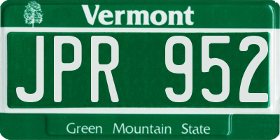 VT license plate JPR952