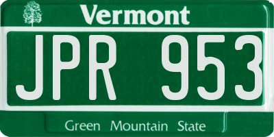 VT license plate JPR953