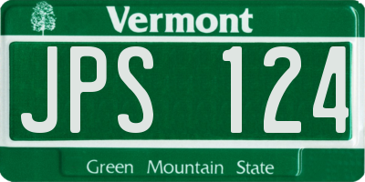 VT license plate JPS124