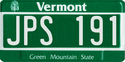 VT license plate JPS191