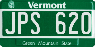 VT license plate JPS620