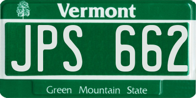 VT license plate JPS662