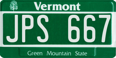 VT license plate JPS667