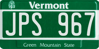 VT license plate JPS967