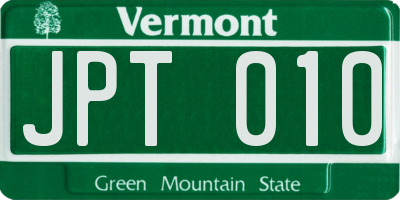 VT license plate JPT010