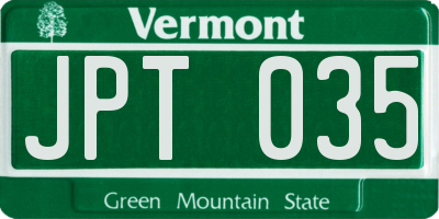 VT license plate JPT035