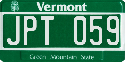 VT license plate JPT059