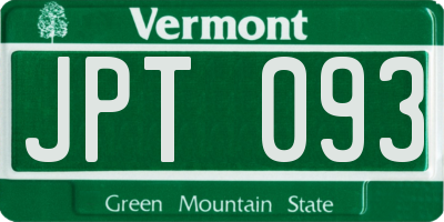 VT license plate JPT093