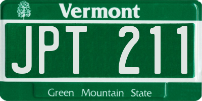 VT license plate JPT211