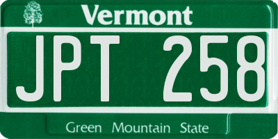 VT license plate JPT258