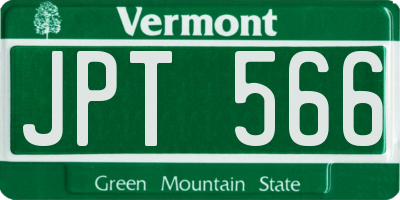 VT license plate JPT566