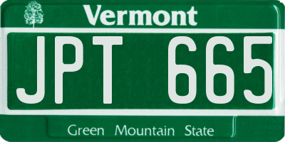 VT license plate JPT665