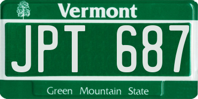 VT license plate JPT687