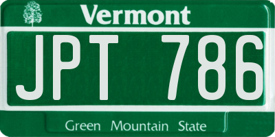 VT license plate JPT786