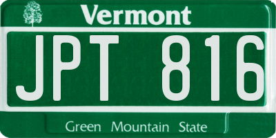VT license plate JPT816