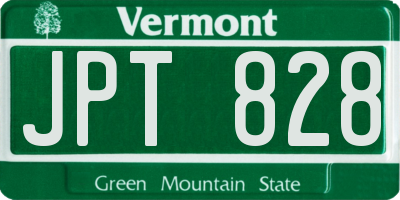 VT license plate JPT828