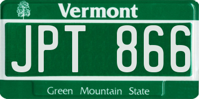 VT license plate JPT866