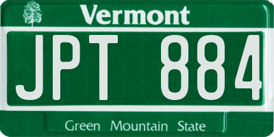 VT license plate JPT884