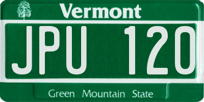 VT license plate JPU120