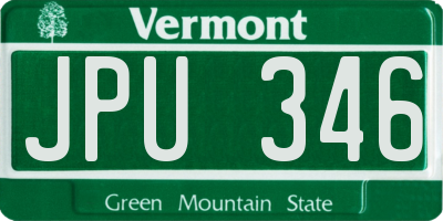 VT license plate JPU346
