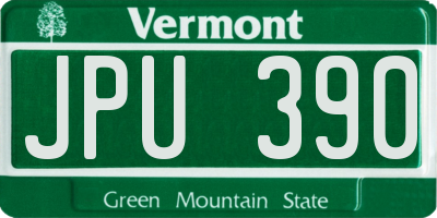 VT license plate JPU390