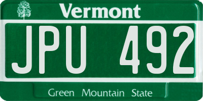 VT license plate JPU492
