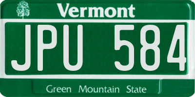 VT license plate JPU584