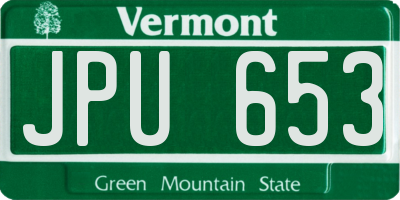 VT license plate JPU653