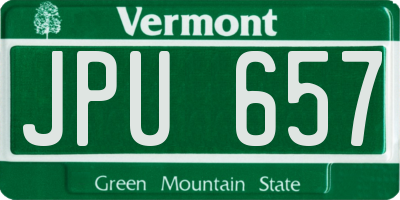 VT license plate JPU657