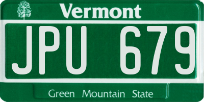 VT license plate JPU679