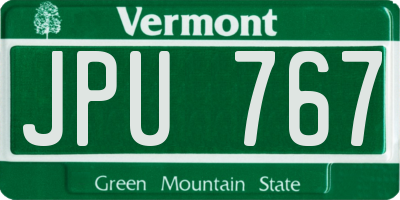 VT license plate JPU767