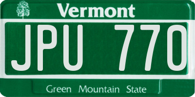 VT license plate JPU770