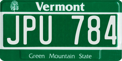 VT license plate JPU784