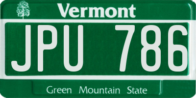 VT license plate JPU786
