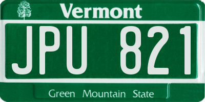 VT license plate JPU821