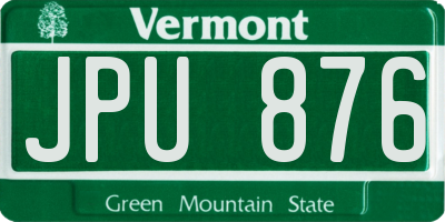 VT license plate JPU876