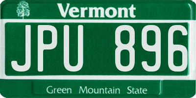 VT license plate JPU896