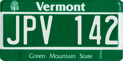 VT license plate JPV142