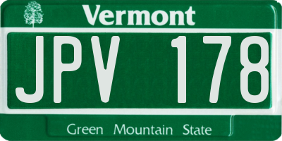 VT license plate JPV178