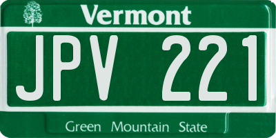 VT license plate JPV221