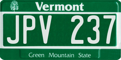 VT license plate JPV237